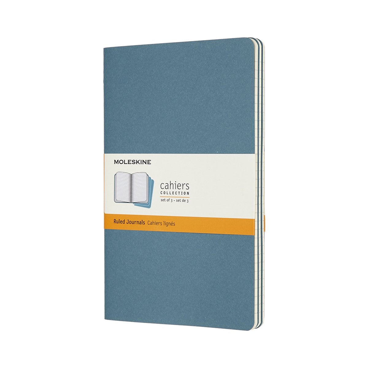 Moleskine Cahier-Tagebücher – groß – liniert – blau – 3er-Set