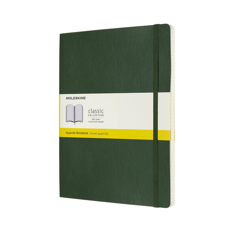 Klassisches Moleskine-Notizbuch – extra groß – Softcover – kariert – Myrtengrün