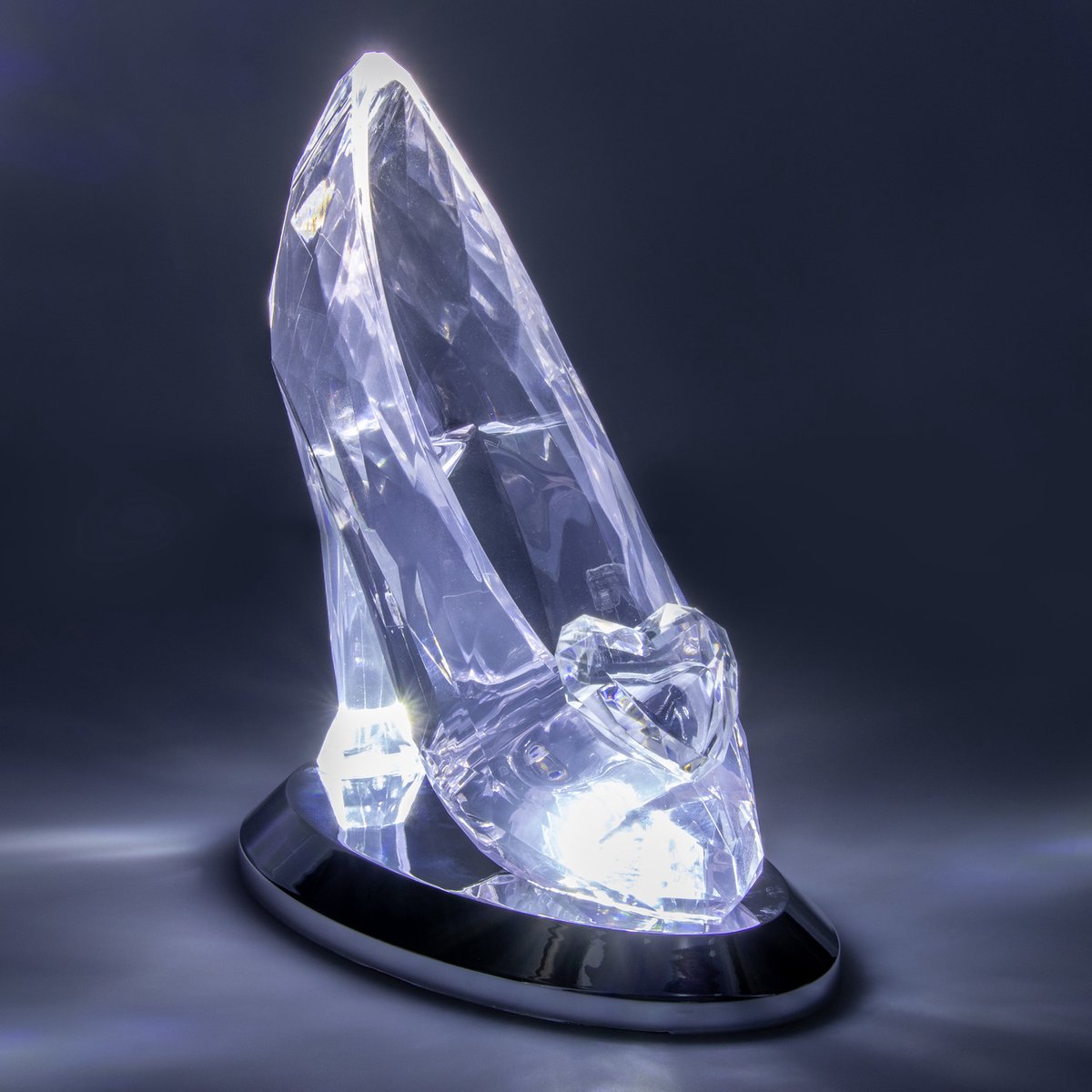 Paladone Cinderella Glasschuh 3D-Licht – offiziell lizenzierte Disney-Prinzessin-Lampe, 19 cm, USB- oder batteriebetrieben –