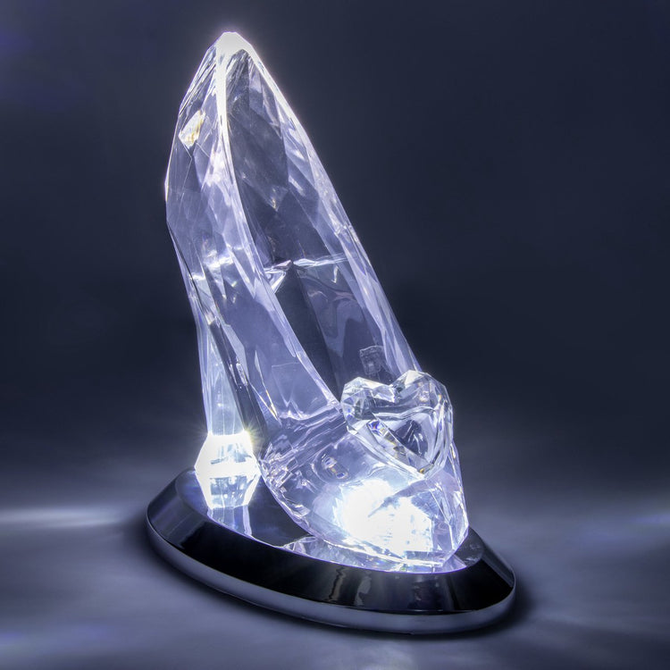 Paladone Cinderella Glasschuh 3D-Licht – offiziell lizenzierte Disney-Prinzessin-Lampe, 19 cm, USB- oder batteriebetrieben –