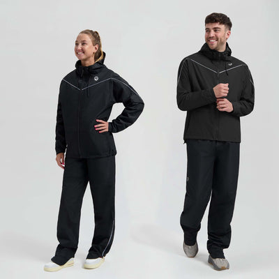 Rogelli Commuter Essential Regenanzug Unisex – wasserdicht – Schwarz – XXL