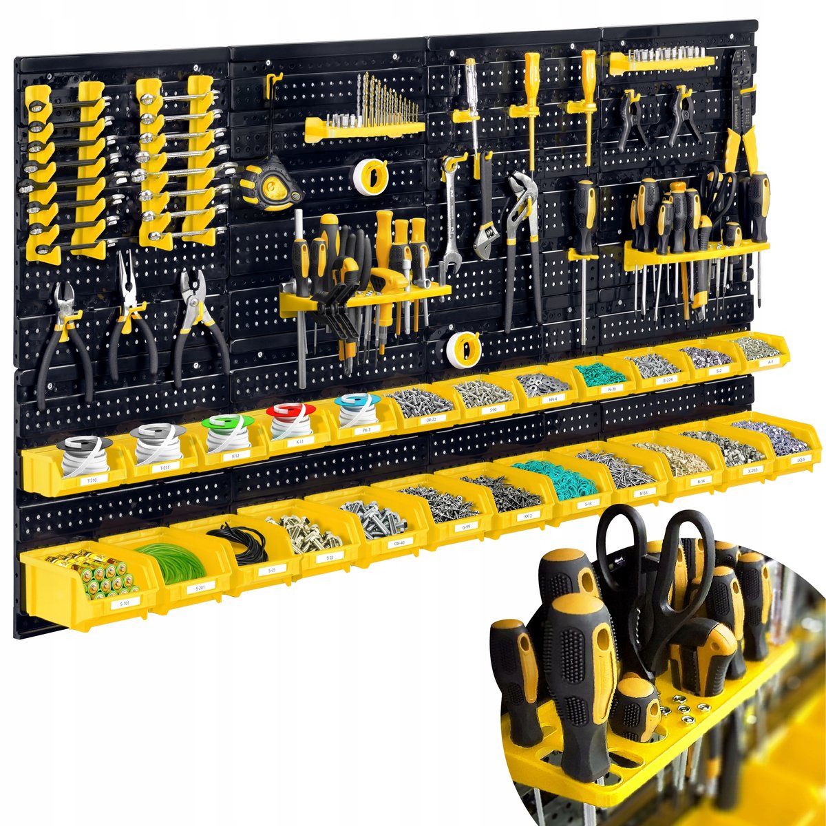 Humberg Werkstatt-Werkzeugwand 128x76cm - 54-teiliges Set