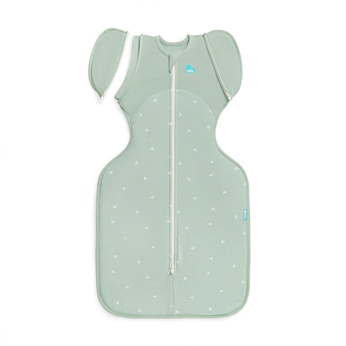 Love to dream™ Babyschlafsack swaddle up™ – reduzierendes Pucken – Baby 6–9 Monate – 8,5–11 kg – ganzjährig – Olivenzweige