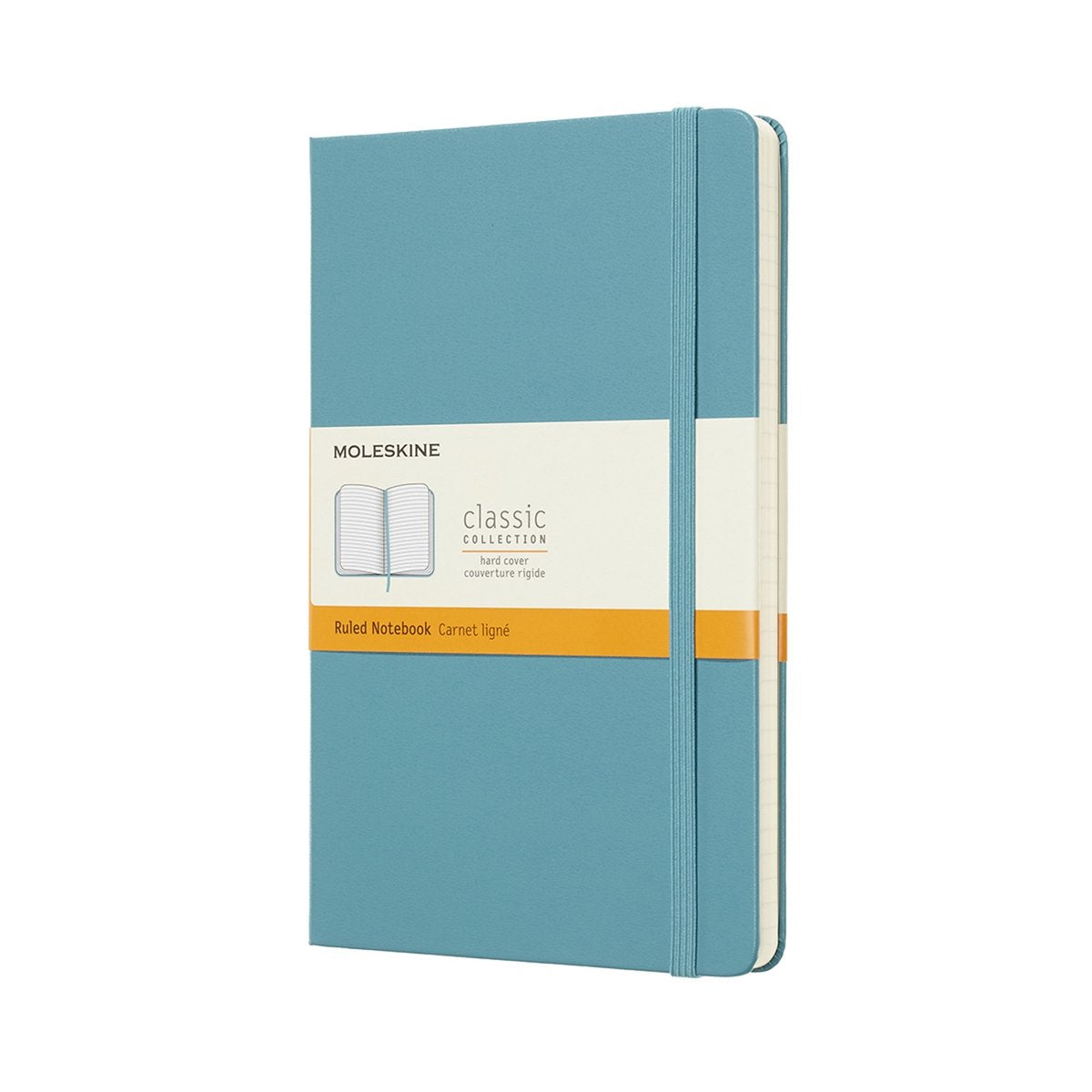 Klassisches Moleskine-Notizbuch – groß – Hardcover – liniert – Riffblau