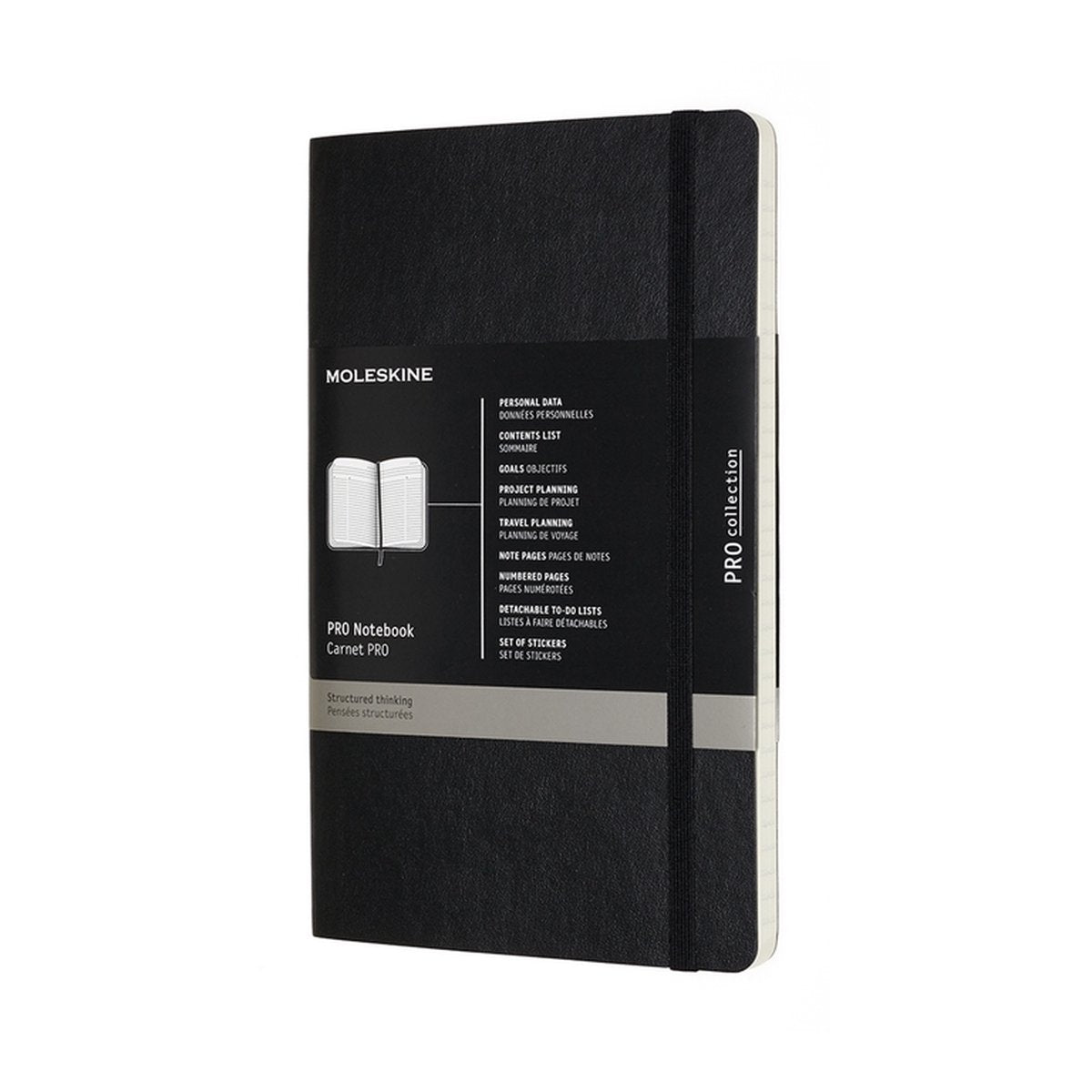 Professionelles Moleskine-Notizbuch – groß – Softcover – schwarz