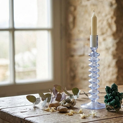 Arti Casa Kerzenhalter für Tafelkerze – Kerzenhalter aus Glas – hohes Design – 26,5 cm – Blau