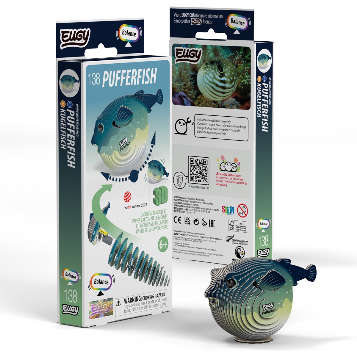 Eugy 3D-Puzzle – Kugelfische – Meerestiere – nachhaltig – alle sammeln – 6 Jahre