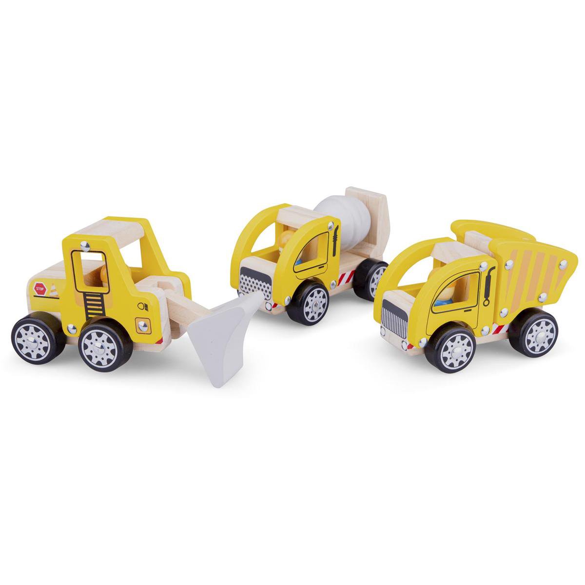 New Classic Toys ® Spielzeugfahrzeuge aus Holz – Konstruktion – 3-teilig