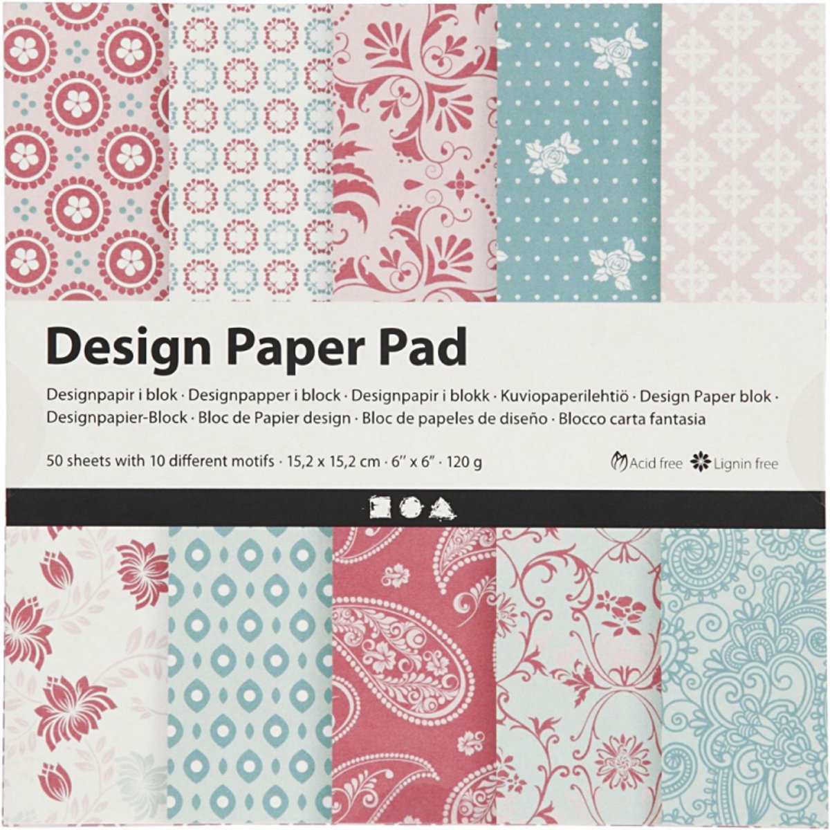 Creativ Company Design Paper Block Pink, 50 Blätter