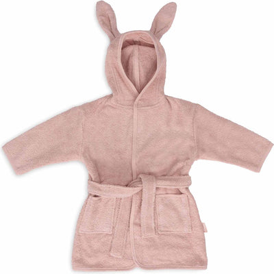 Jollein – Babybademantel Frottee 1-2 Jahre – Kinderbademantel mit Kapuze – Wildrose