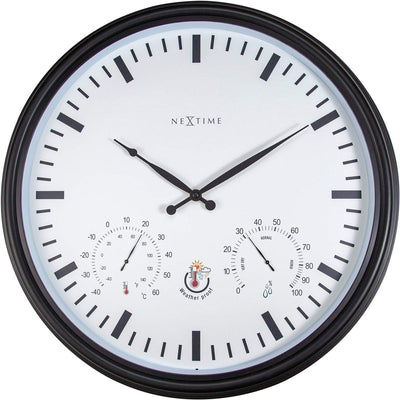 Nexttime Sunflower – Wanduhr – 50,5 cm – Metall – Schwarz und Weiß – wetterfest