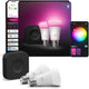 Philips Hue Starter Kit – weißes und farbiges Licht – 1 Bridge Pro – 2er-Pack E27 1100 Lumen