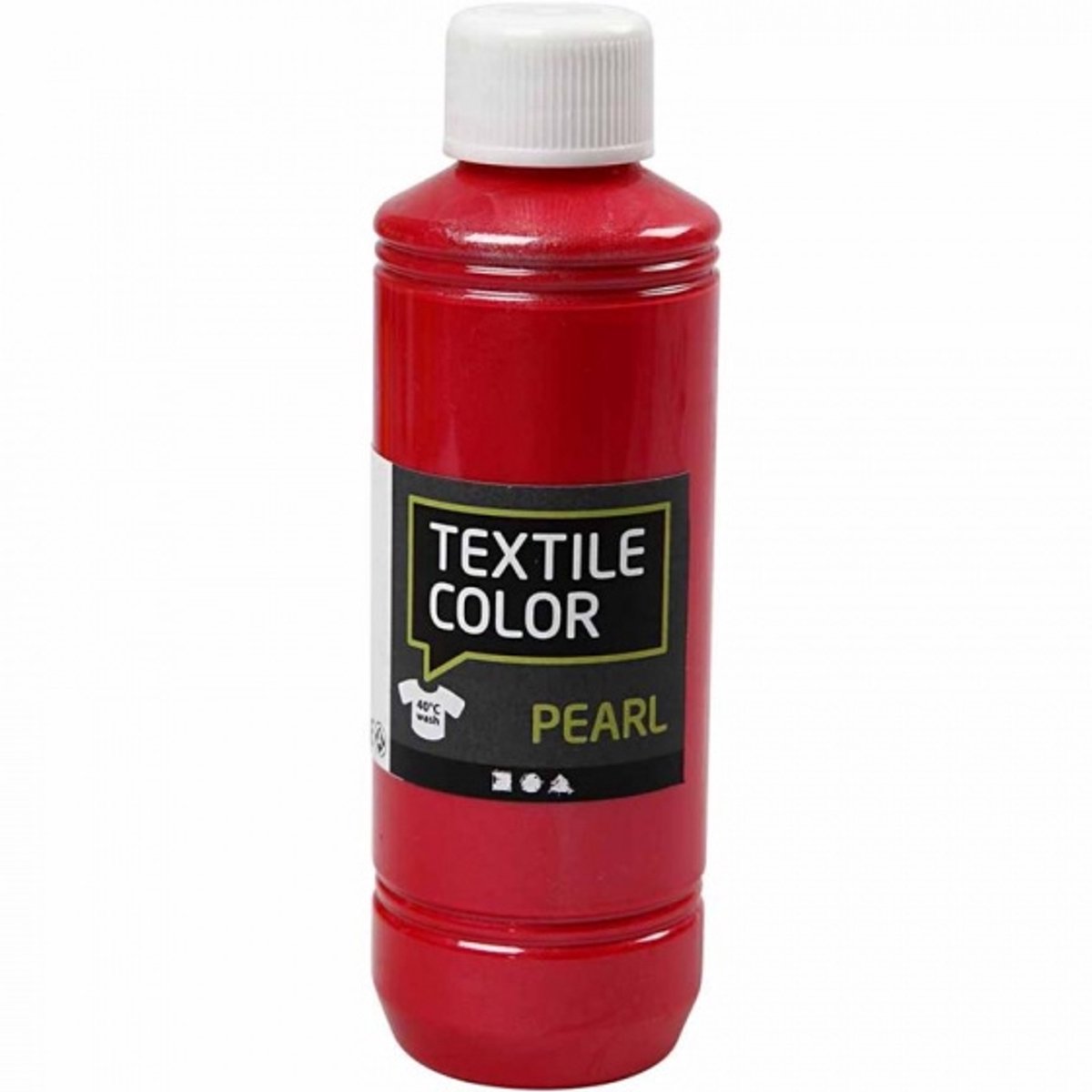 Creativ Company Textilfarbe, Perlmutt, Rot, 250 ml 1 Flasche