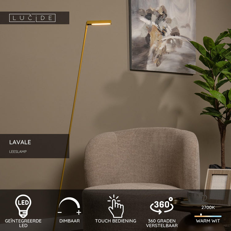 Lucide Lavale - Leselampe - LED dimmbar - 1x3w 2700k - Ockergelb