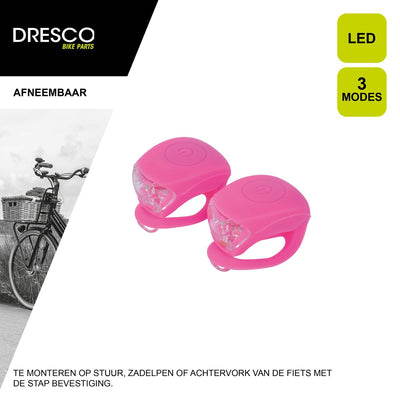 Dresco silikonrosa Fahrradlichter