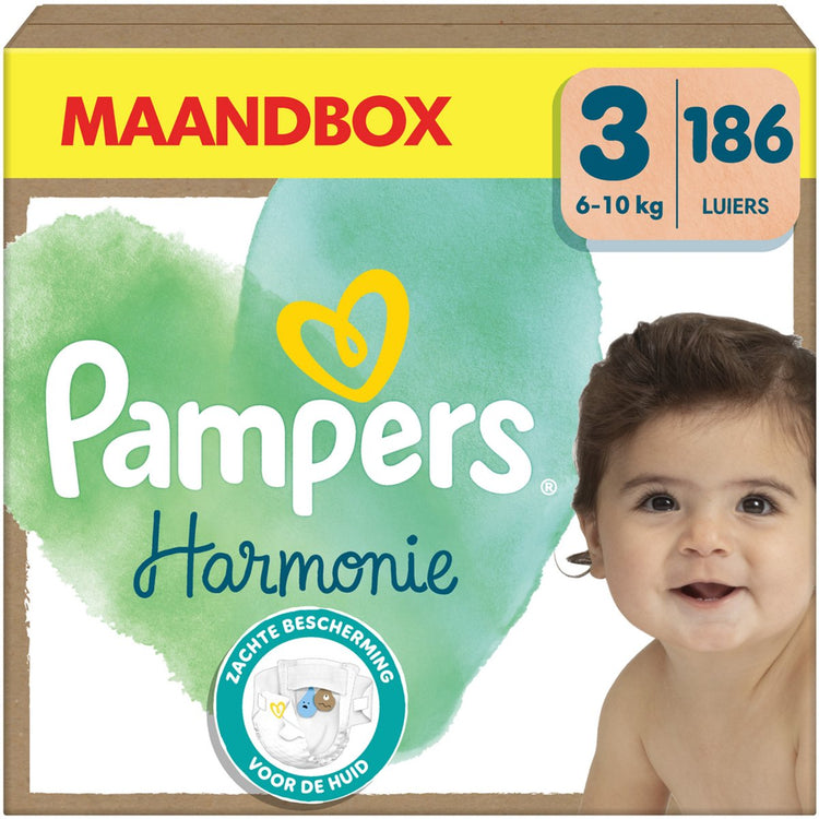 Pampers Harmony Windeln Größe 3, 186 Windeln, 6kg-10kg