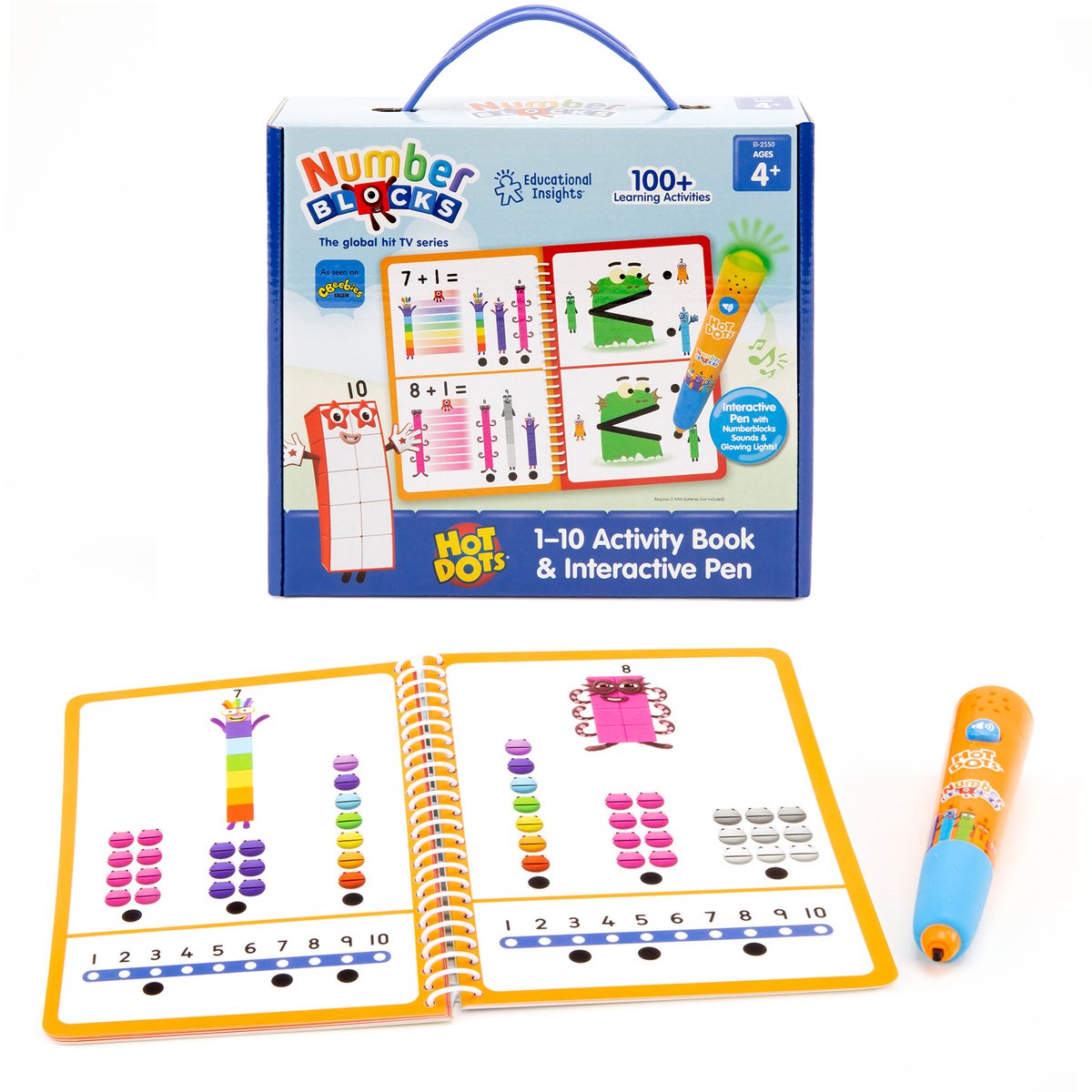 Lernressourcen Hot Dots Zahlenblöcke 1–10 Aktivitätsbuch interaktiver Stift. - 3+