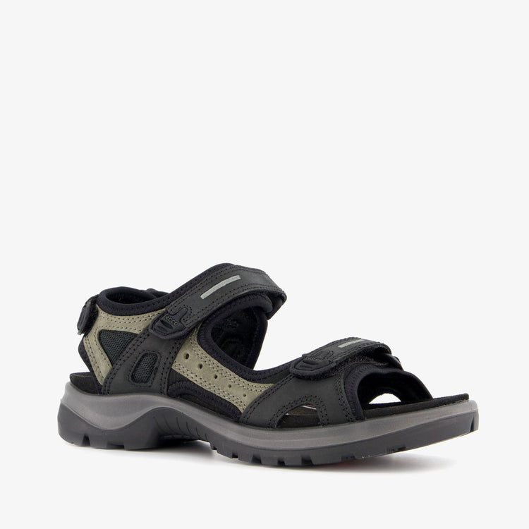Ecco Onroads Leder Damen Sandalen Schwarz Grün - Größe 38