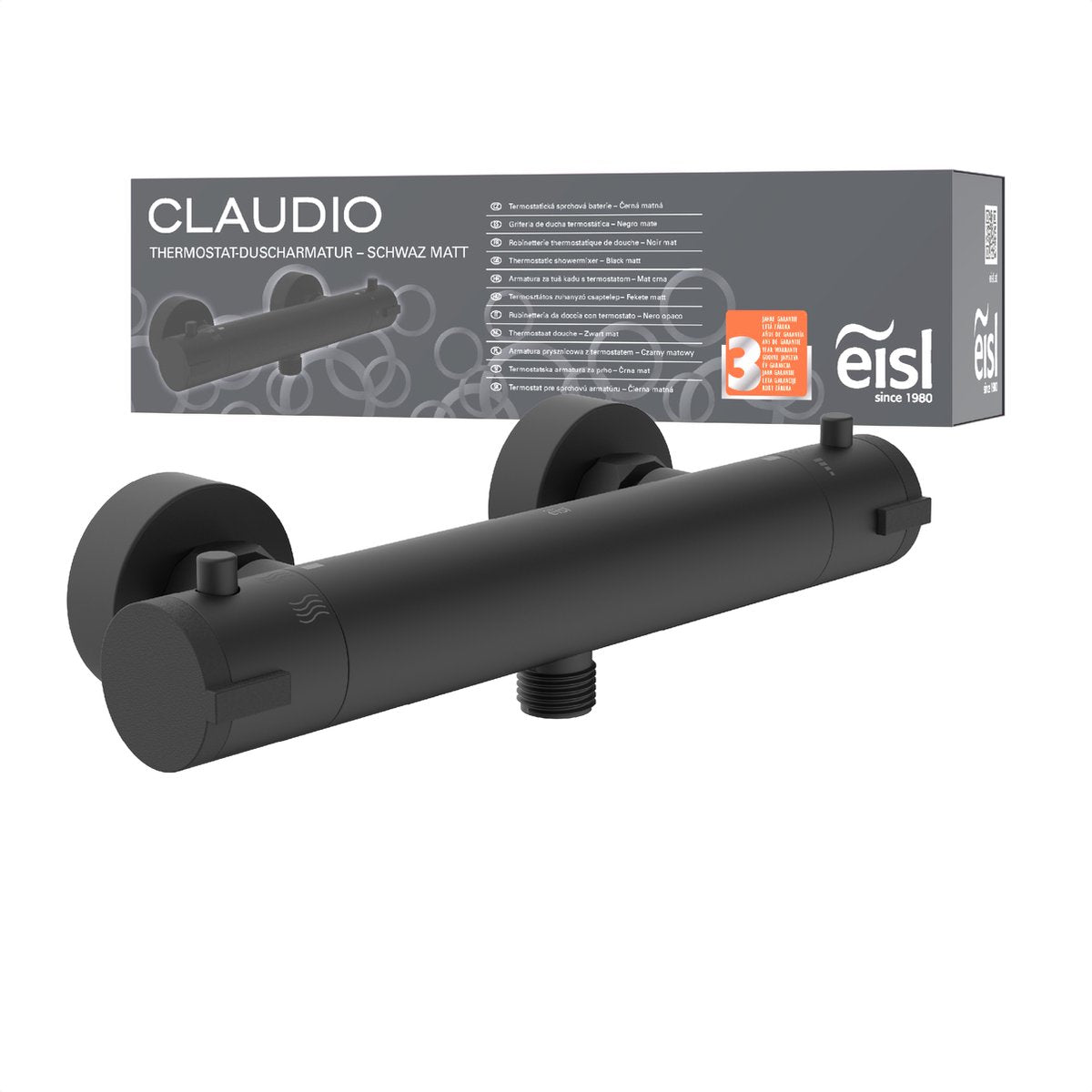 Eisl Claudio Thermostat-Duscharmatur - Mischbatterie - Mattschwarz