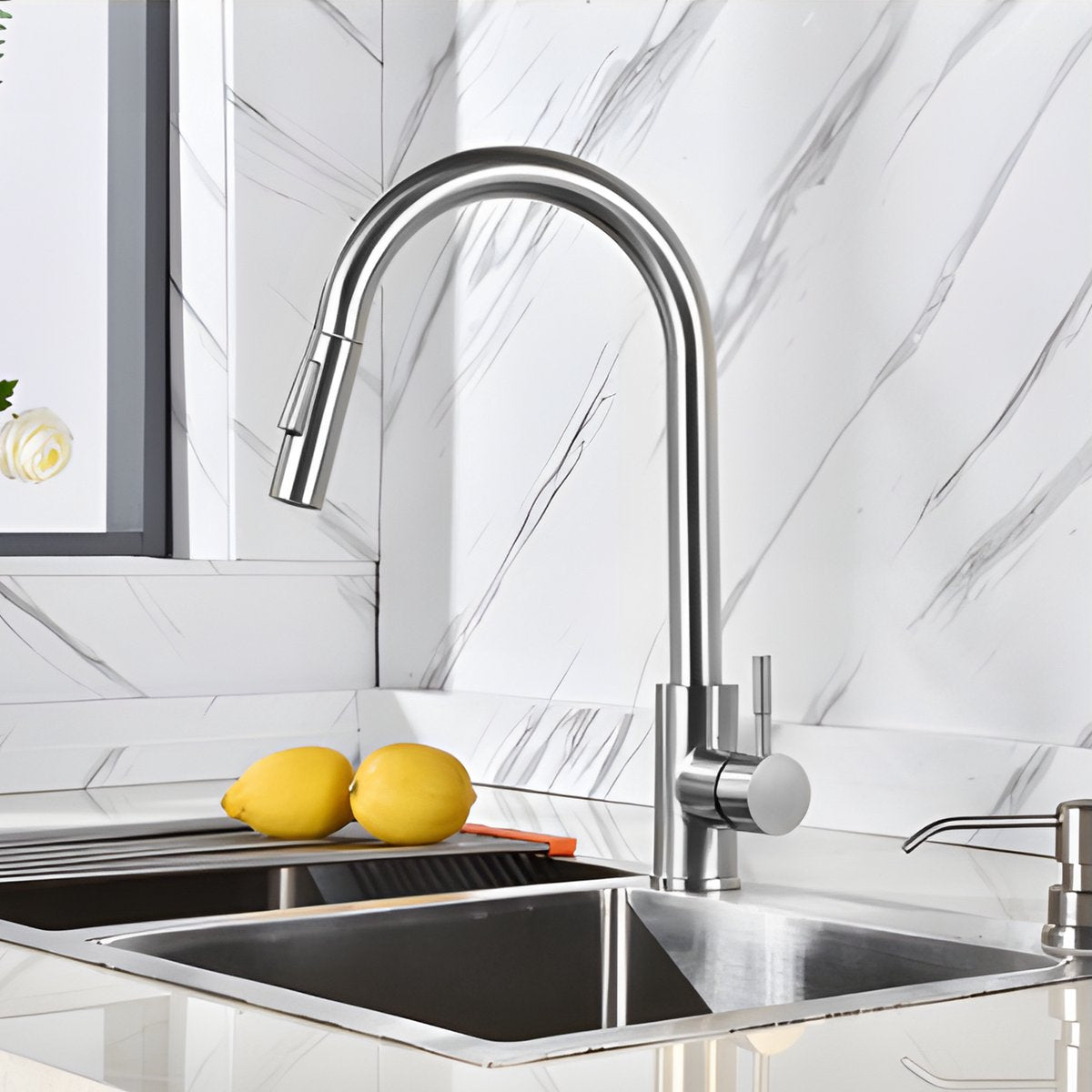 Grohe Bauflow Waschtischarmatur L – hohe Mischbatterie mit Ablaufgarnitur – Eco – Chrom