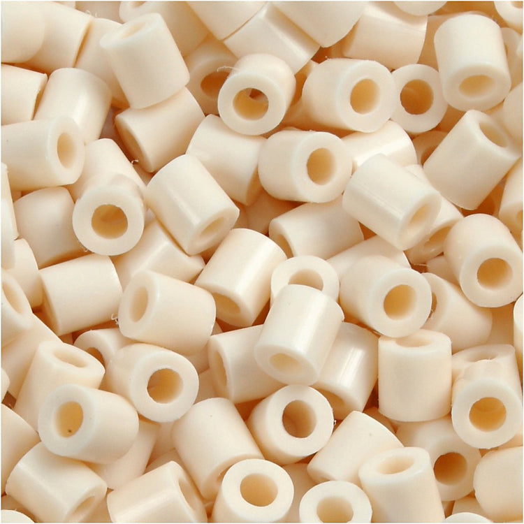Nabbi-Perlen zum Aufbügeln, Größe 5 x 5 mm, Lochgröße 2,5 mm, mittel, hellbeige (32251), 6000 Stück, 1 Box