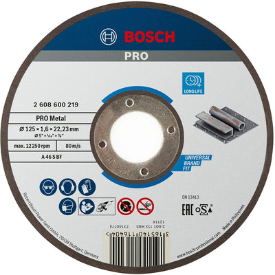 Bosch - Trennscheibe gerade Expert für Metallachse 46 s bf, 125 mm, 22,23 mm, 1,6 mm