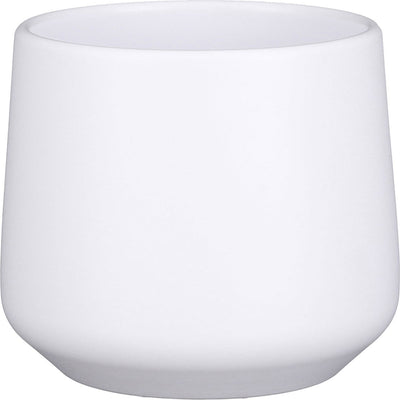 Glimmerdekorationen Blumentopf Pflanztopf – mattweiß – H14 T15,5 cm – Keramik – für Zimmerpflanze