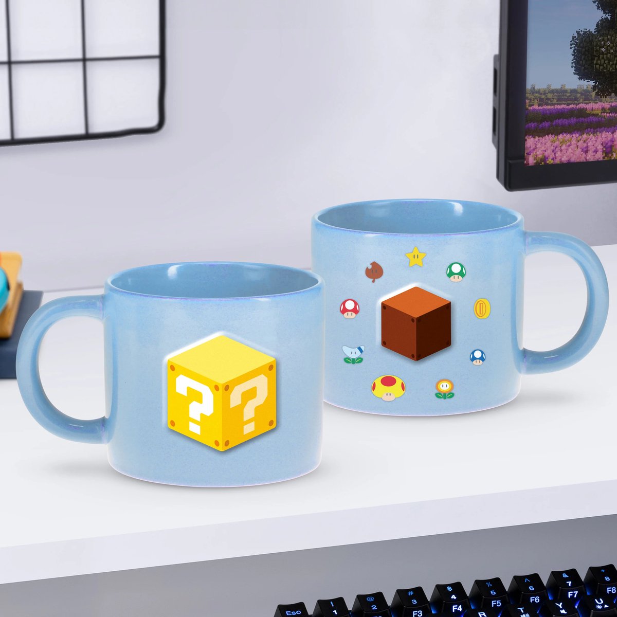 Paladone Super Mario Question Block Tasse – geprägte Keramiktasse 400 ml –