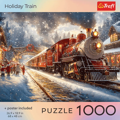 Trefl Puzzle 1000 Teile Weihnachtsferien-Zug-Puzzle für Erwachsene.