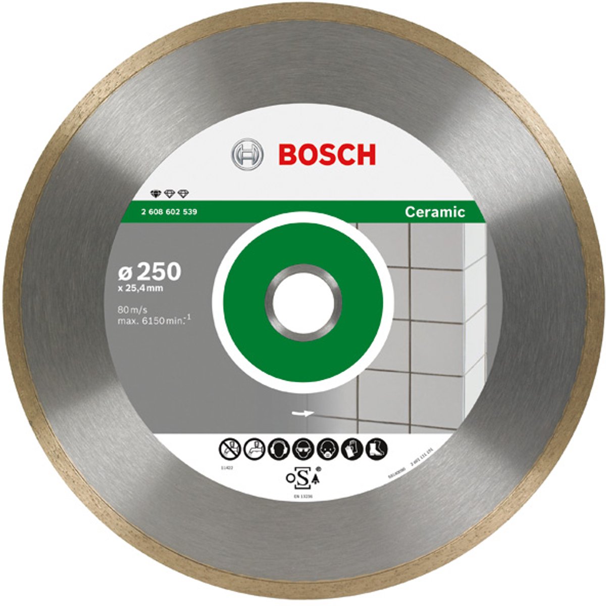 Bosch - Diamanttrennscheibe Standard für Keramik 250 x 30+25,40 x 1,6 x 7 mm