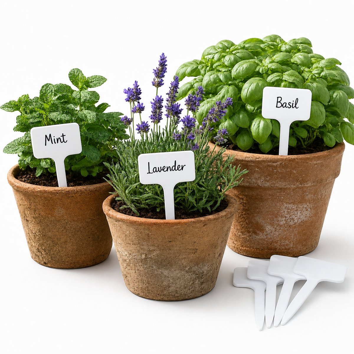 Kinzo Pflanzenetiketten – Pflanzenmarkierungen für Garten und Gemüsegarten – 16 Stück – 15 cm – weiß