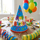Non-Branded Party Casa Partyhüte 6 Stück – Geburtstagshüte mit Happy Birthday-Aufdruck – Partyhüte mit Gummizug – Partyhut zum Geburtstag – Geburtstagshüte blau