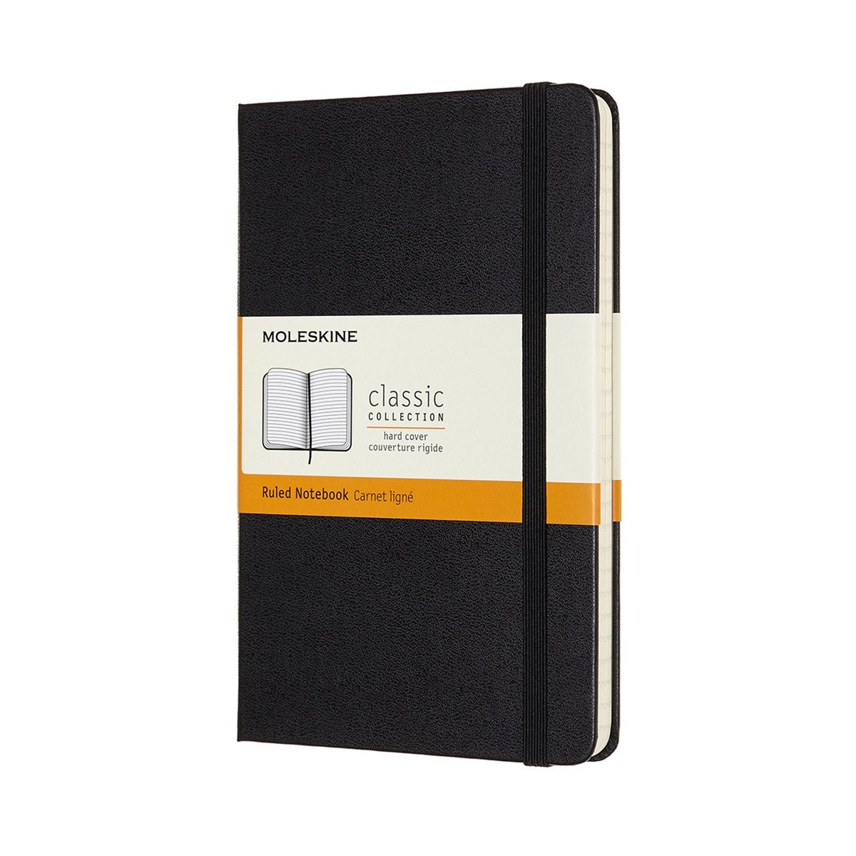 Klassisches Moleskine-Notizbuch – mittelgroß – Hardcover – liniert – schwarz