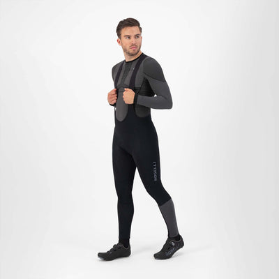 Rogelli Essential Hi Vis Radhose Herren – Hosenträger – Schwarz – L