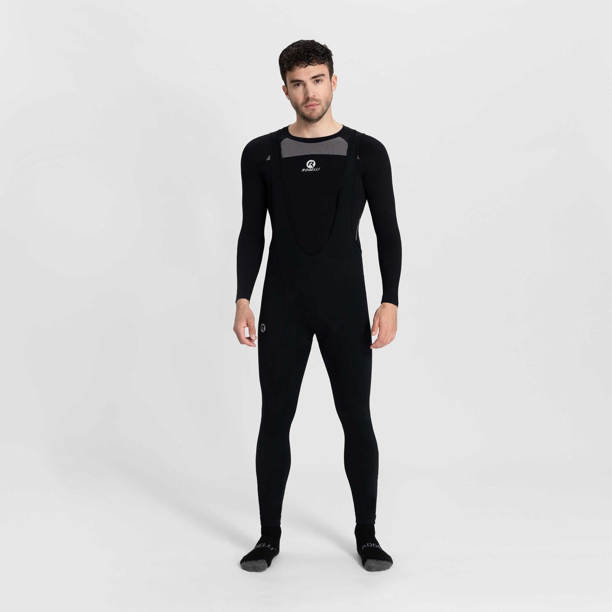 Rogelli Core lange Radhose Herren – Sitzpolster und Hosenträger – Schwarz – S