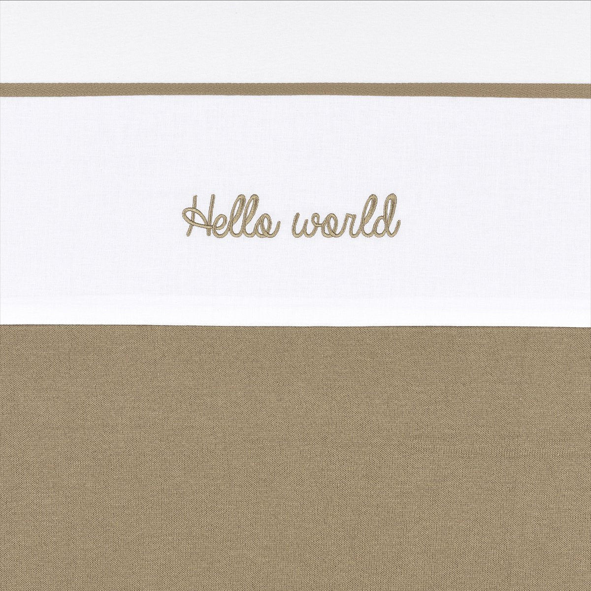 Meyco Baby Hello World Bettlaken – Taupe – 75 x 100 cm – 0,3 Tog