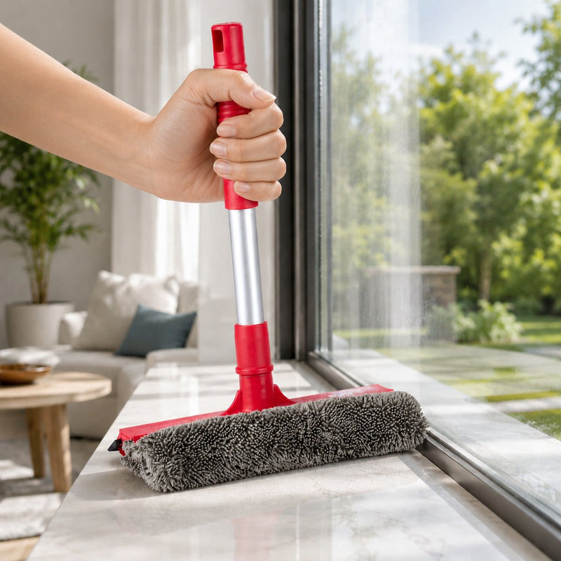 Dirt Devil Fensterreiniger 2-in-1 – Fensterreiniger mit Mikrofaserschwamm und Wischer – Fensterwischer für Fenster und Autoscheiben – 28 x 20 cm