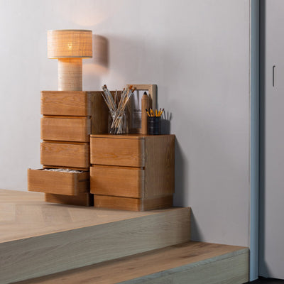 Woood Fejo Nachttisch mit Schubladen – MDF – braun – 43 x 40 x 34
