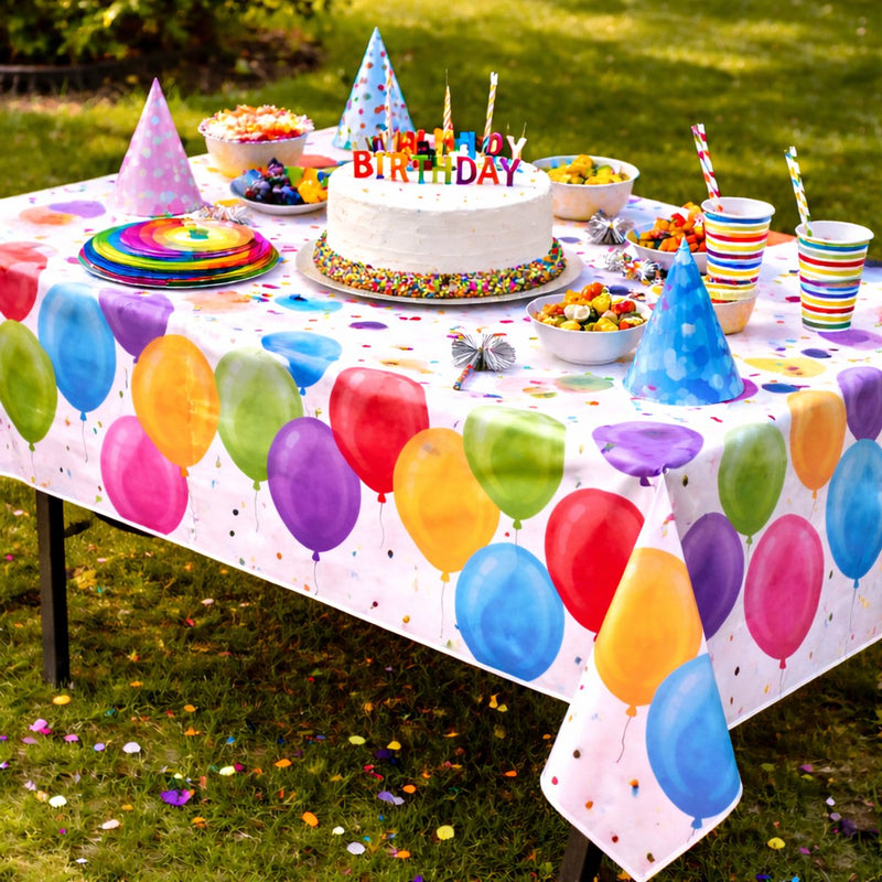 Tom Party Casa Tischdecke Party Konfetti - 130x180 cm - Tischdecke Kunststoff - Tischschutz - Partydeko
