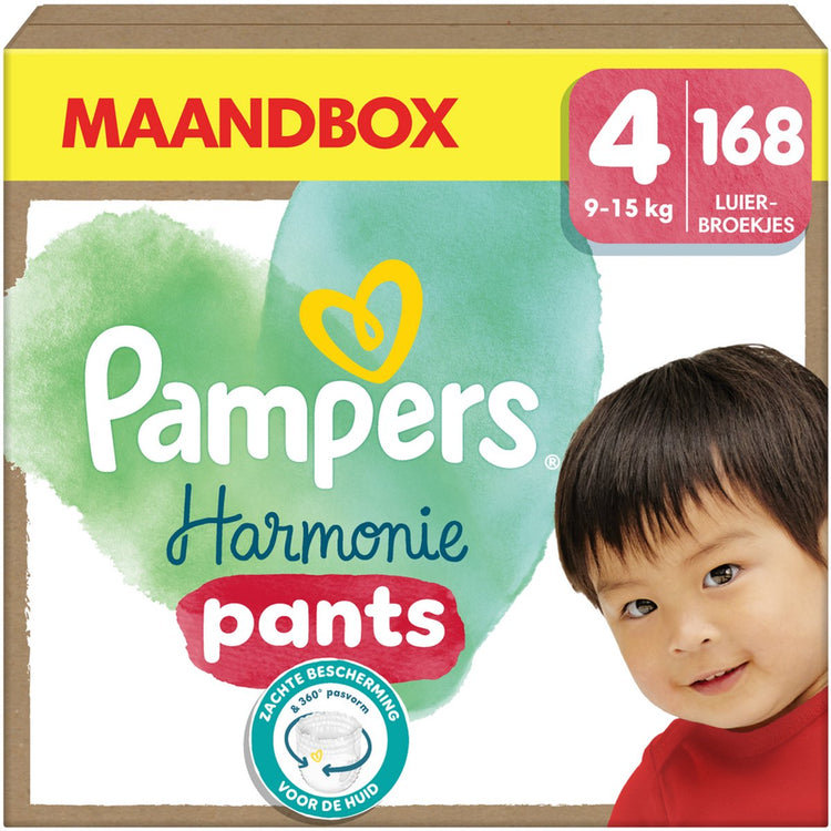 Pampers Harmony Hose Größe 4, 168 Windelhose, 9kg-15kg