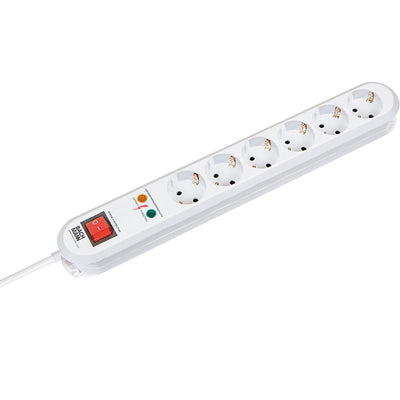 Bachmann smarte Steckdosenleiste 6x Schutzkontakt, Schalter, Überspannungsschutz, weiß, 1,5 m