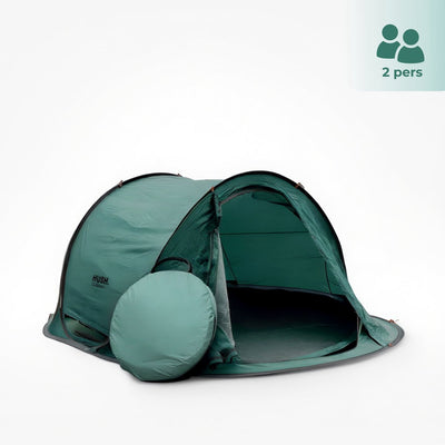 Stille. Outdoor Hush Outdoor-Campingzelt 2 Personen – Pop-Up-System – mit Aufhängehaken und Staufächern – inkl. Babytrage