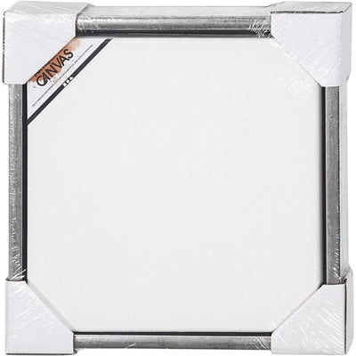Creativ Company Leinwand mit Rahmen, Größe 20x20 cm, 360 gr, Antiksilber, weiß, 1 Stück