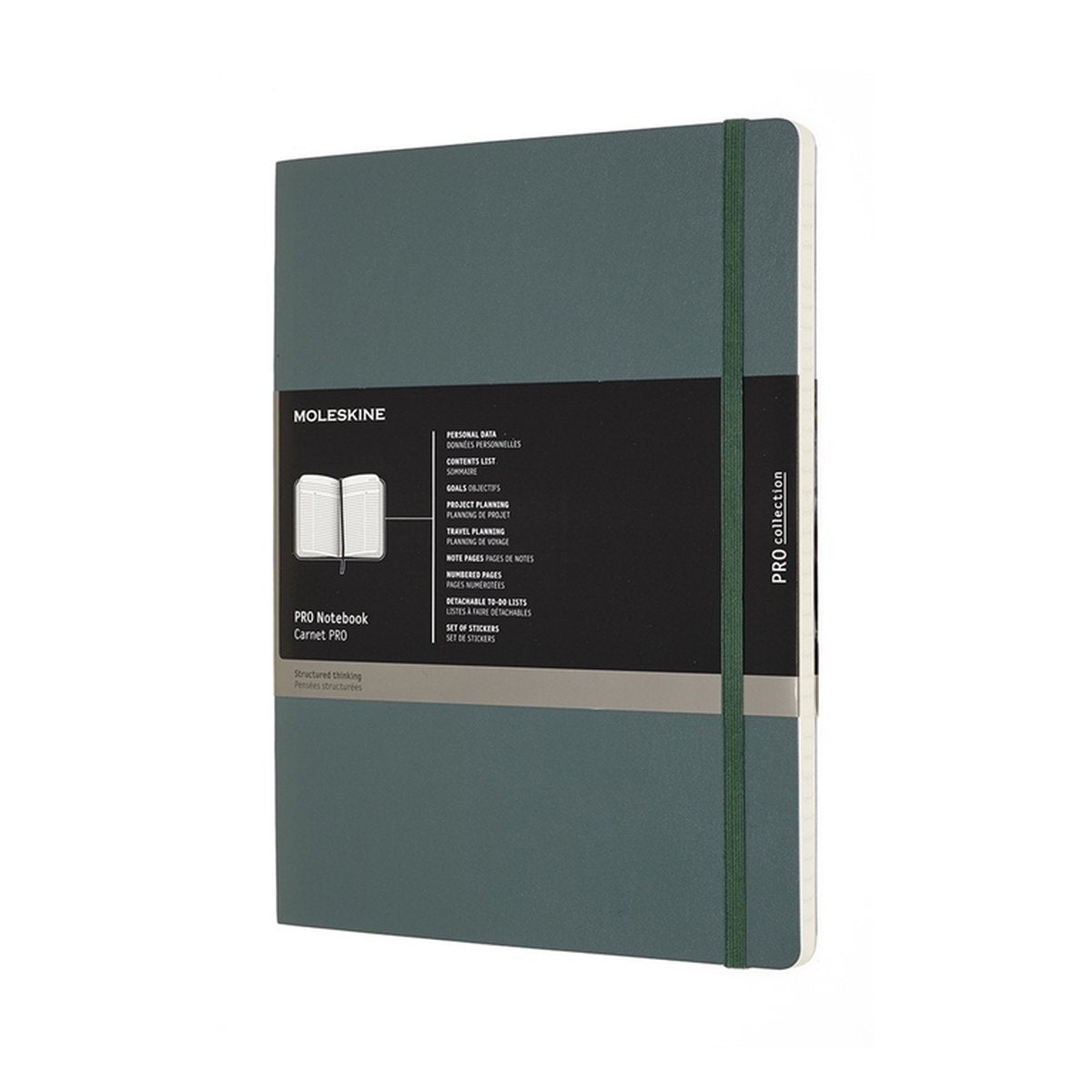 Professionelles Moleskine-Notizbuch – extra groß – Softcover – Waldgrün