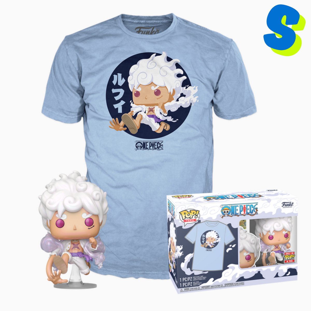Funko-Pop! T-Shirt – Ruffy Gear Five + Shirt – Größe S