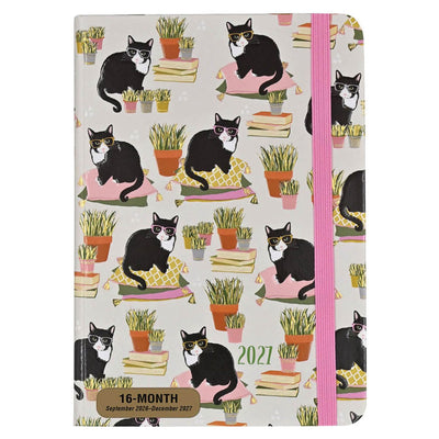 Comello-Agenda – 2027 – kompakt – 16 Monate – hübsche Katzen – 12,7 x 17,8 cm