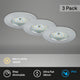 Briloner - LED-Einbaulampen 3er-Set dimmbar, je 6,5 W, 3.000 Kelvin IP44, alufarben ø7,5 cm
