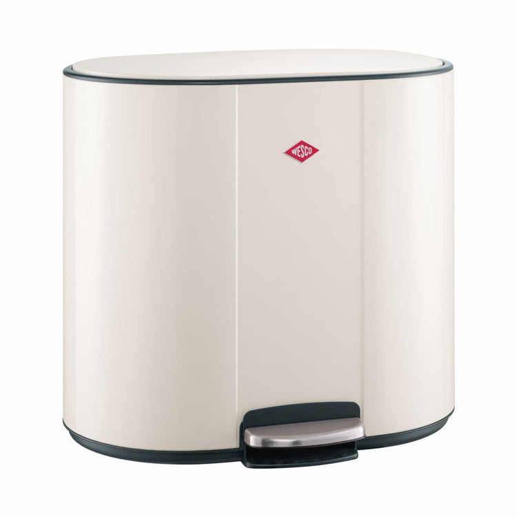 Wesco Multicollector 3 Abfallbehälter Mülltrennung (1x25 Liter, 2x12 Liter) | 49 Liter | Metall - Mattsand | Treteimer mit Absenkautomatik und Geruchsfilter