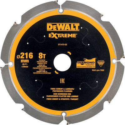 Dewalt Kreissägeblatt für Zementplatten | extrem | ø 216mm Achsloch 30mm 8t - dt1473-qz