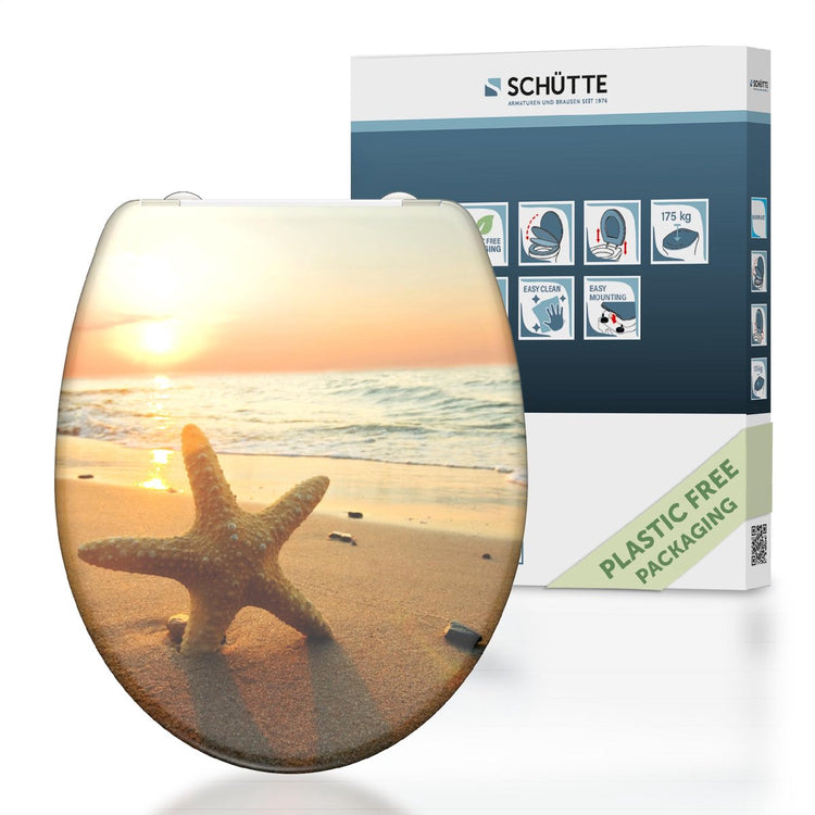 Schütte Schütte Toilettensitz mit weicher Seeme-Stern-Duroplast mit Druck
